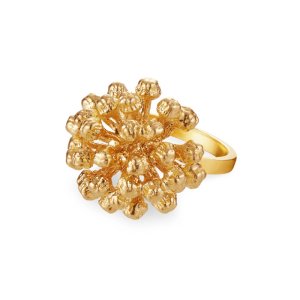 Flora Danica Dild Statement ring - forgyldt sølv